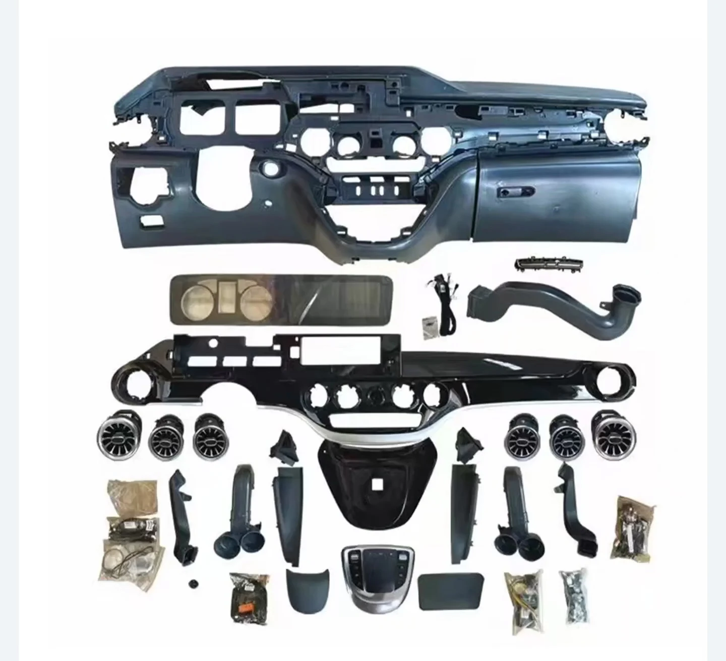 Mercedes center console modified v260l instrument panel, low configuration upgrade, high configuration touch screen adjustment