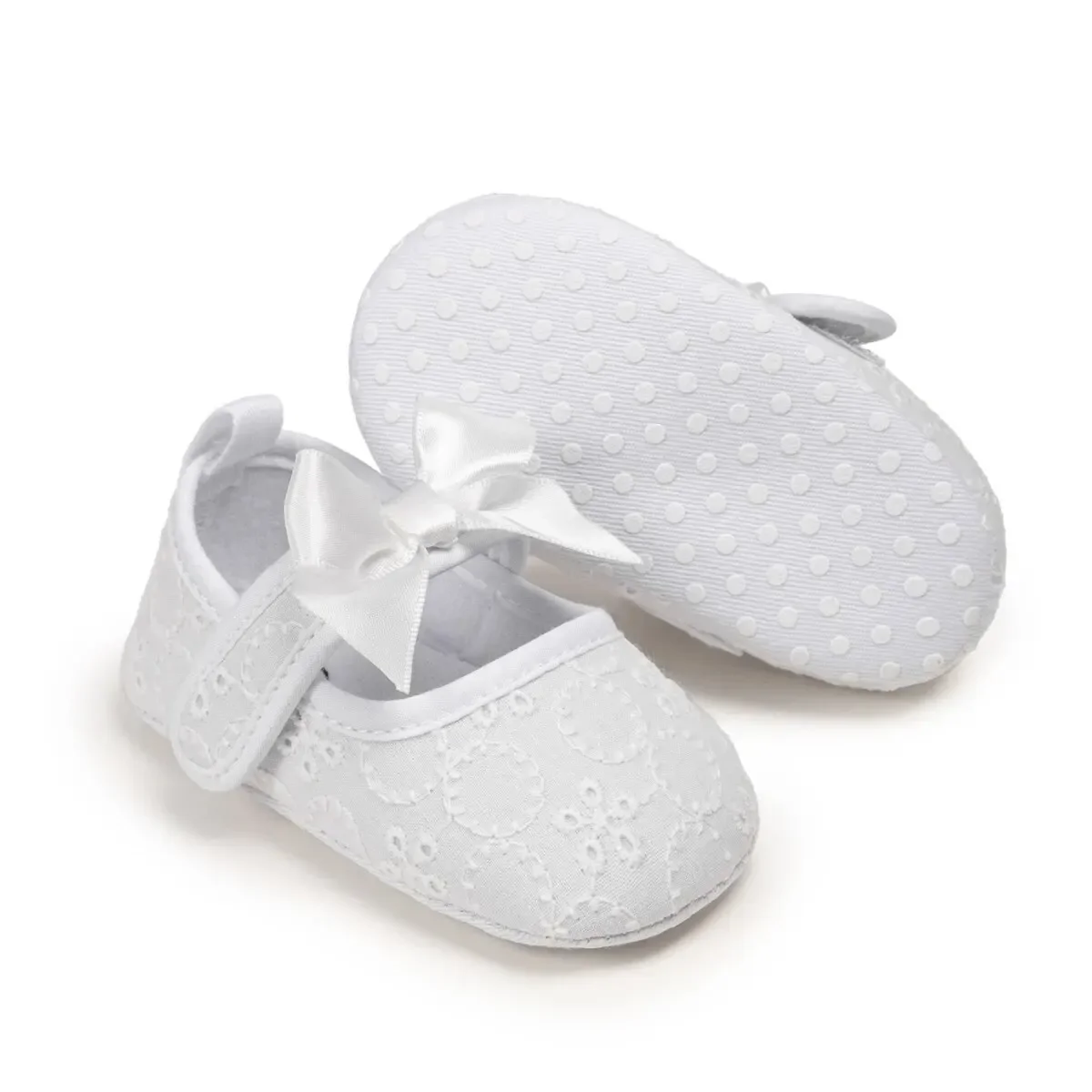 Meckior Cute Bowknot Baby Princess Dress Shoes Newborn Cotton Soft Sole Toddler Baby Girl Shoes Crib Flats Mary Jane