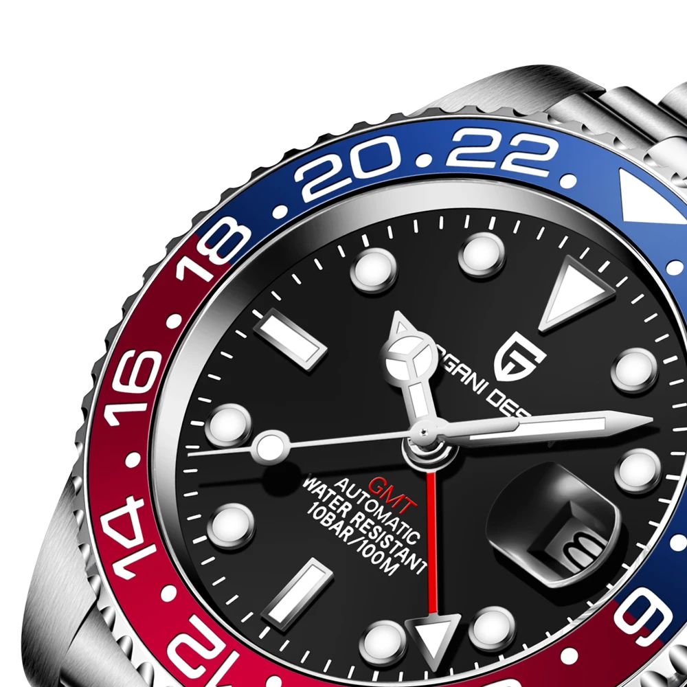 PAGANI DESIGN العلامة التجارية الأعلى 100 متر مقاوم للماء التلقائي الميكانيكية NH34 ساعة 316L الفولاذ المقاوم للصدأ ساعة رجالي PD-1662 reloj hombre