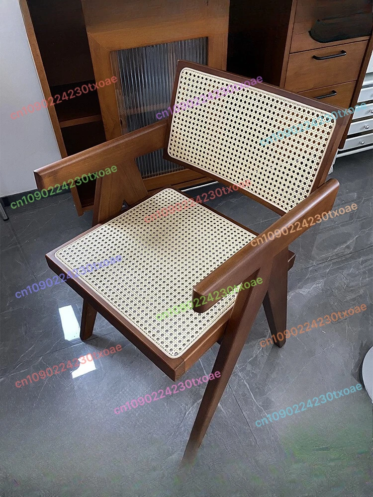 Nordic Rattan Wooden Dining Chairs Living Room Kitchen Cafe Ergonomic Dining Chairs Restaurant Modern Cadeira
