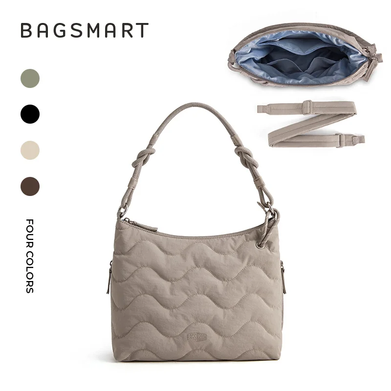 BAGSMART Damen-Umhängetasche, leichte Umhängetasche aus weichem Stoff, Handtasche mit mehreren Taschen, für Schule, Arbeit, Freizeit – Detail 8