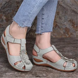 Sandali da donna Plus Size 44 zeppe scarpe donna tacchi sandali Chaussures Femme sandali con plateau con fondo morbido gladiatore scarpe Casual