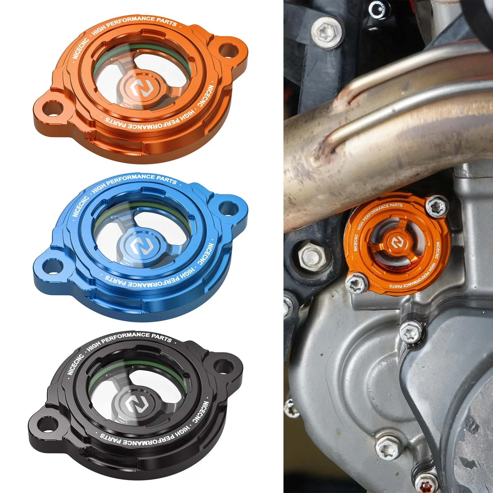 

NICECNC Motorcycle Transparent Oil Filter Cover Cap for KTM 1290 Super Adventure R S T 13-24 1290 Super Duke R /GT 2014-2023