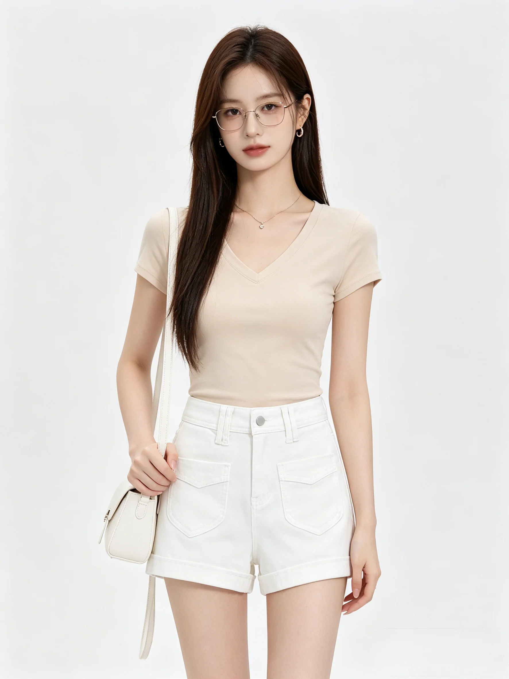2026 New Style Women's Wide Leg Jeans Shorts Sweet Spicy Summer Slimming Korean Version Faded White Denim Casual High Waist