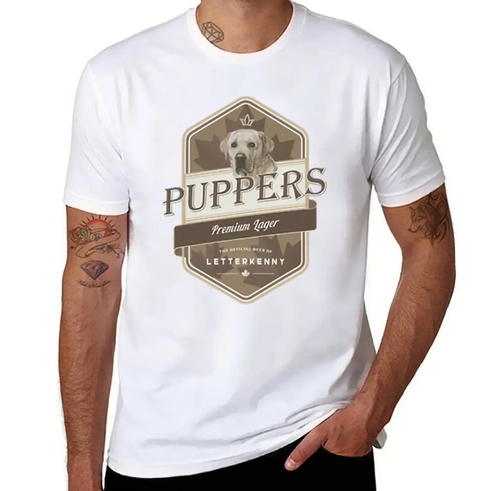 Letterkenny Puppers Premium Lager Beer T-shirt boys animal print sweat quick-drying blacks mens graphic t-shirts funny