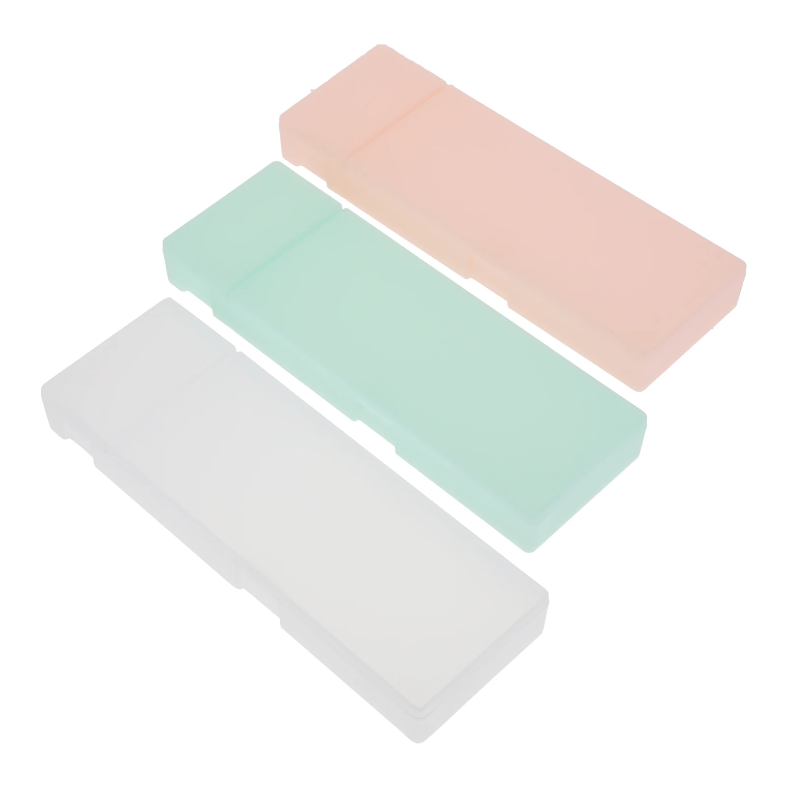 

3pcs Durable Pen Storage Boxes Transparent Plastic Pencil Cases With Lids Oblong Multi-Functional Storage Containers Practical