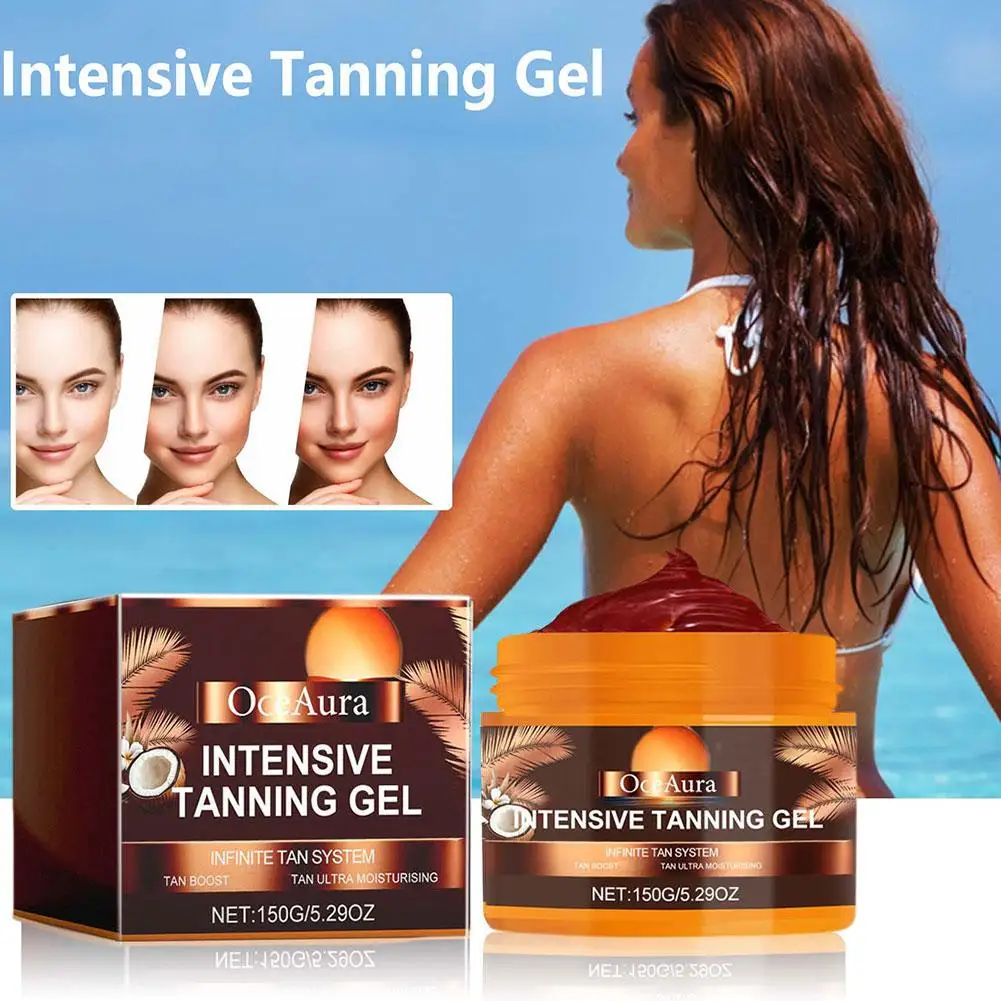 Gel de bronceado intenso para autobronceador, acelerador de crema marrón sin sol, 150g, K0n1