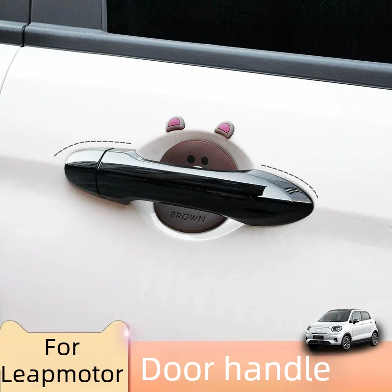 For Leapmotor T03 Door Bowl Handle Black Door Outer Handle Decorative Sticker Scratch-proof Modified Decorative Sticker Supplies