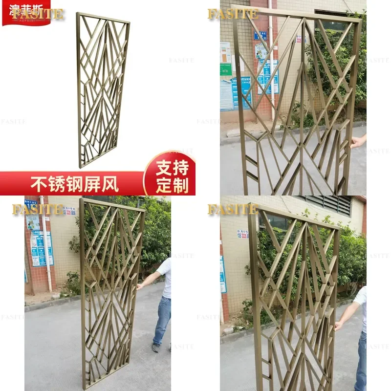 For Nordic Stainless Steel Screen Partition Grid Home KTV Hotel Decorative Room Divider Custom Processing Modern Style