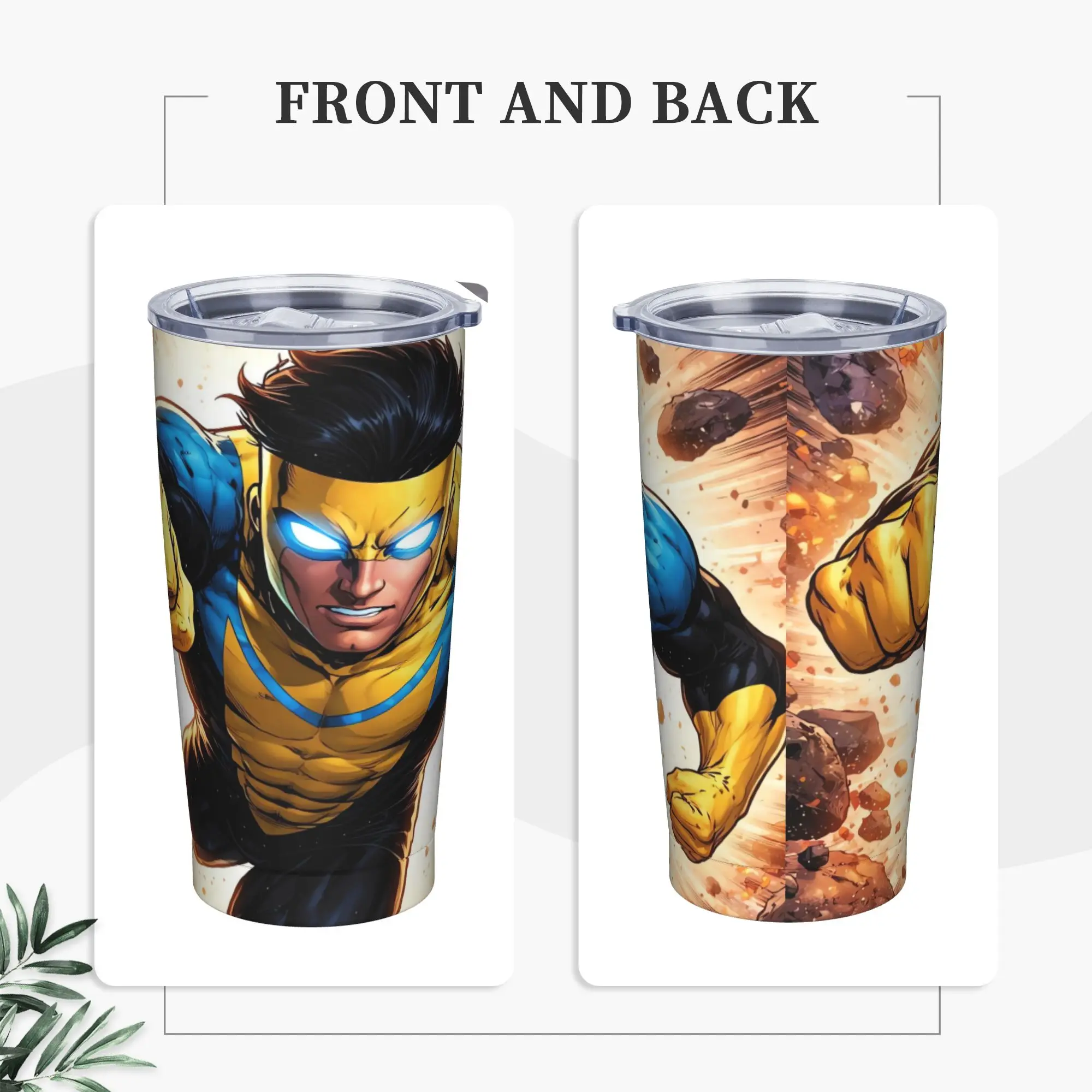 Stainless Steel Tumbler Anime Invincibles Car Mugs With Straws  Camping Cold Drink Water Bottle Leakproof Thermal Mug