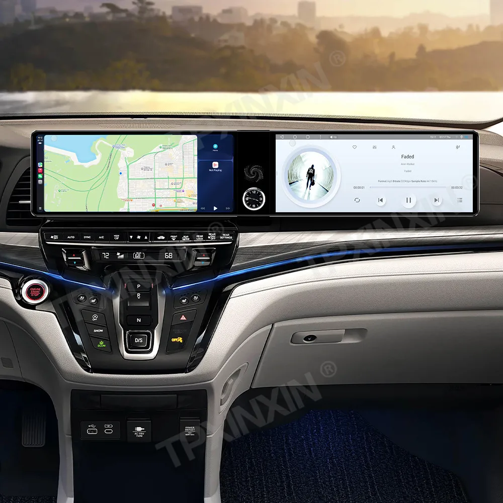 

Автомагнитола Android Auto с двумя экранами 24,6 дюйма для Honda Odyssey 2020-2026, Carplay, GPS-навигация, видеорегистратор, стерео, мультимедийный плеер, DSP