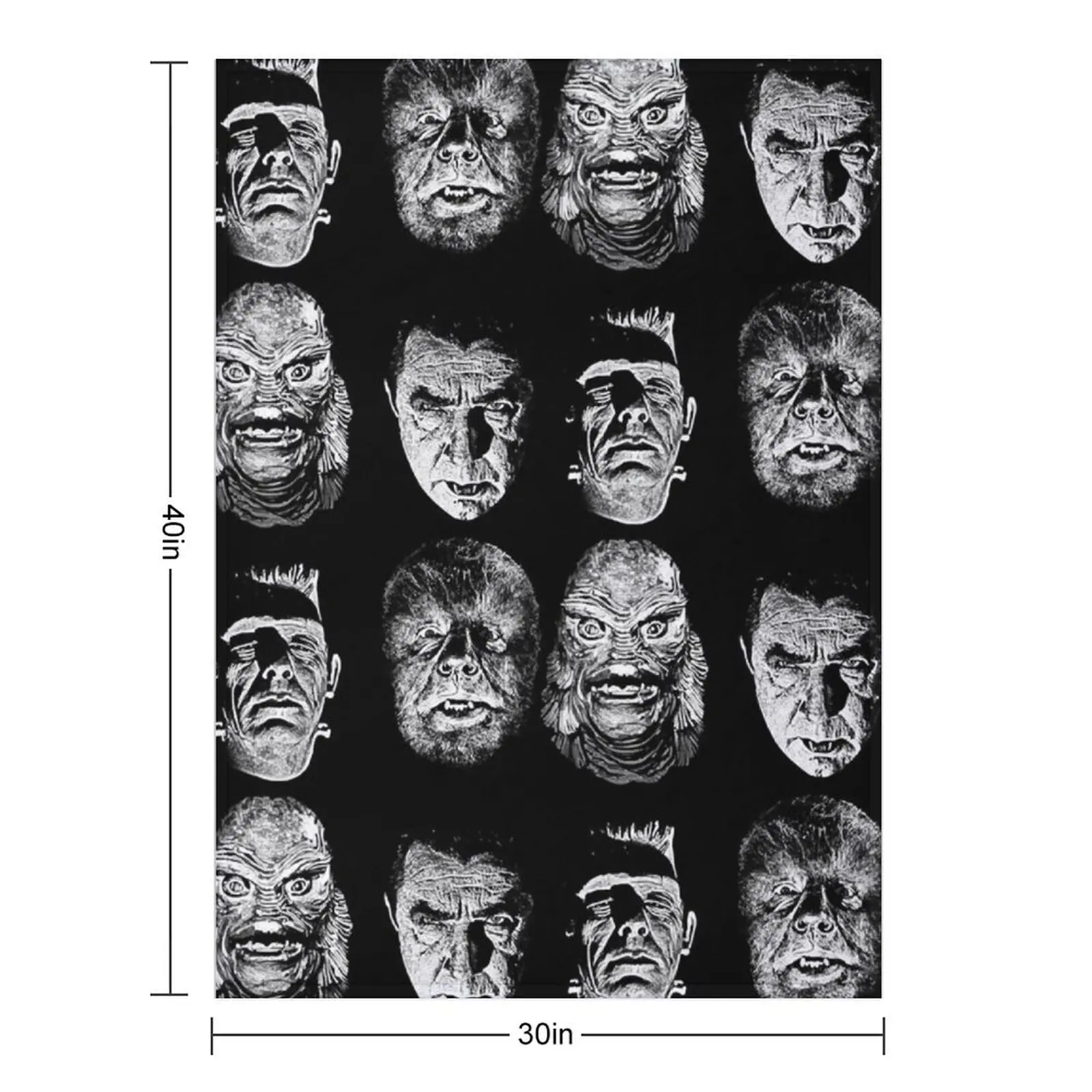 Universal Studios, Monsters, Monster Mash, dracula, wolfman, frankenstein, creature Throw Blanket Thin Blankets