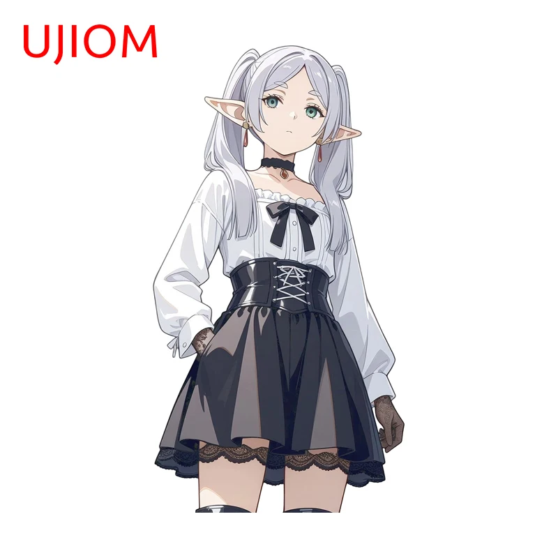 UJIOM Goth Girl Frieren Wall Sticker Occlusion Scratch Anime Character Peripherals Graffiti Decal For Computer Case Decoration