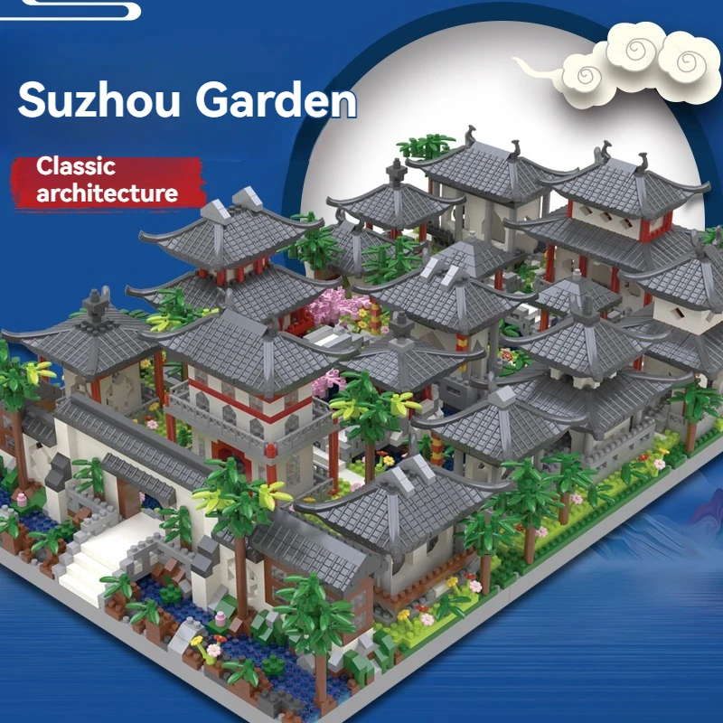 

MOC Suzhou Garden Micro Building Block Toy Ethnic Style China's Classical Assembly Building Block Christmas Birthday Gifts Toy