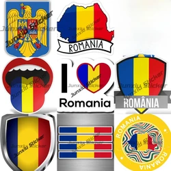 Romania Coat of Arms Decal Romanian Country Code Flag Sticker Romania Pride with Romania Flag Emblem Stickers for Car SUV Trunk
