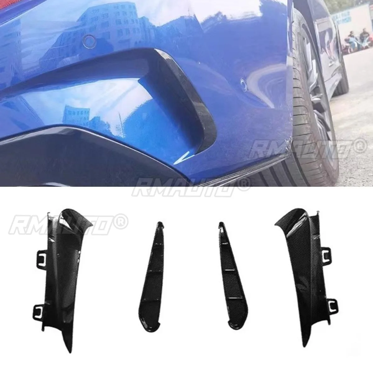 

Car Side Bumper Air Intake Vent Splitter Accessories For BMW 3 Series G20 G28 2020-2022 Rear Bumper Splitter Cover Air Vent Trim