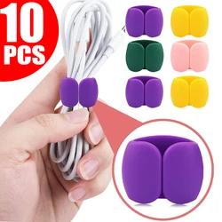 Reusable Cable Clips Multipurpose Cable Organizer Wire Managment for Charging Cord Earphone Headphone Cable Winder Holder Keeper