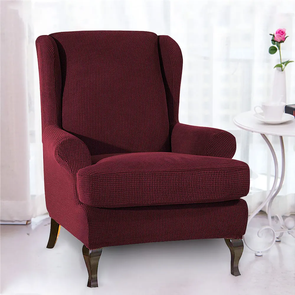 Wingback Armchair Chair Slipcovers Elastic Spandex Jacquard Sofa Covers Waterproof Stretch Wing Chair Slipcover Wing Chair Cover