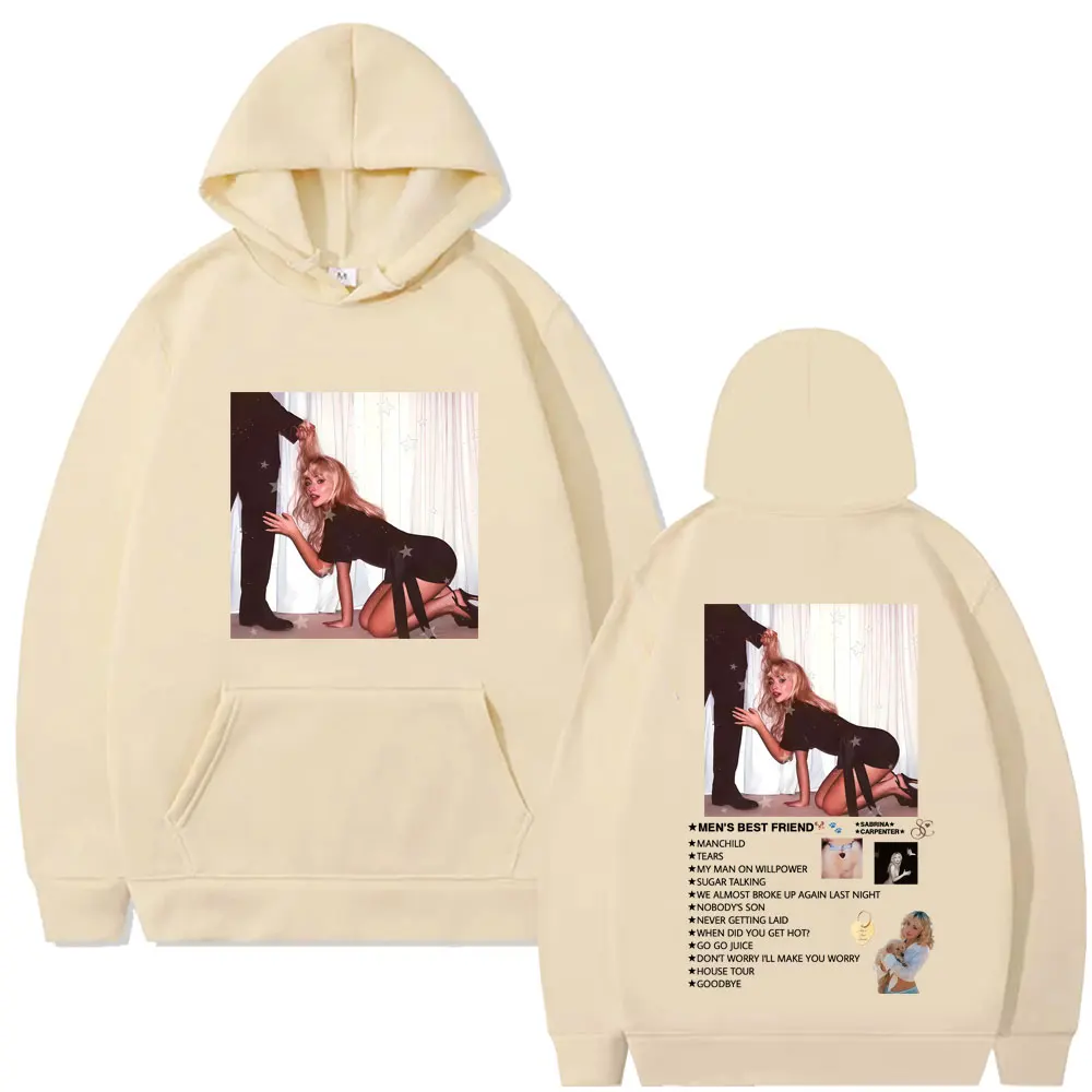 Singer Sabrina Carpenter Man's Best Friend Graphic Hoodie Men Women Fashion Casual Oversized Sweatshirt Male Vintage Pullover