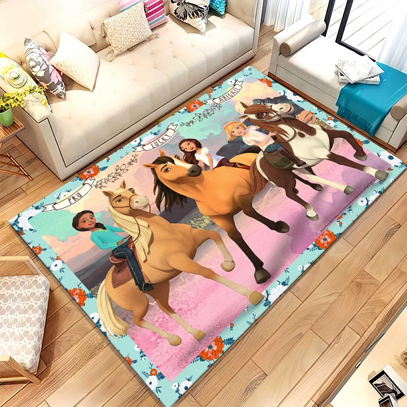 

Мягкий нескользящий ковер с мультяшными лошадьми из мультфильма «Джонни Дельта» для гостиной, спальни, детской игровой комнаты, зоны у дивана, домашнего декора, придверный коврик