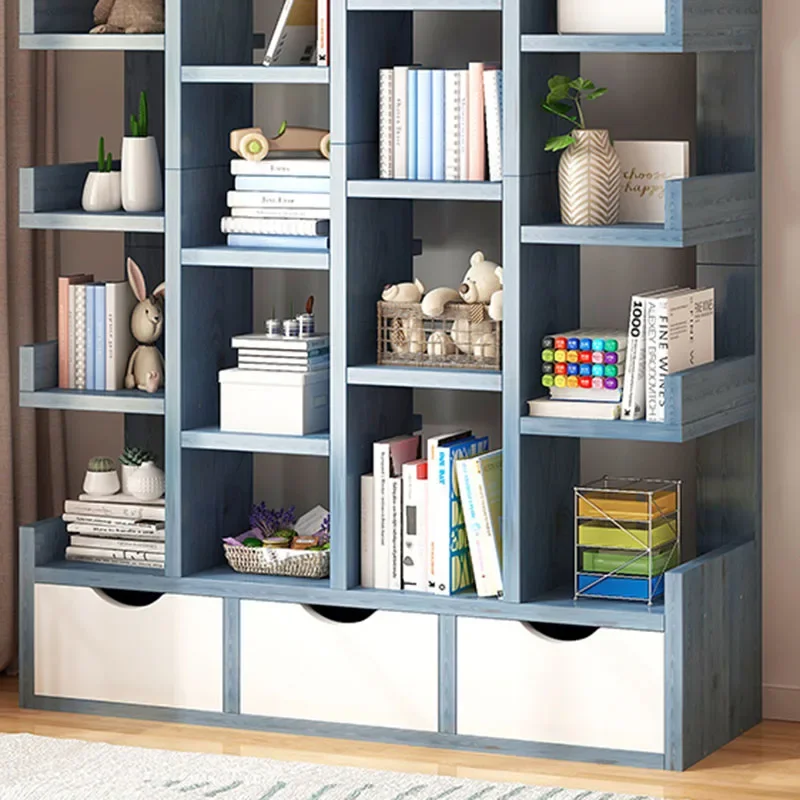 Library Bookcases Floor Closet Corner Living Room Cabinets Display Storage Children Estante Para Livros Storage Furniture