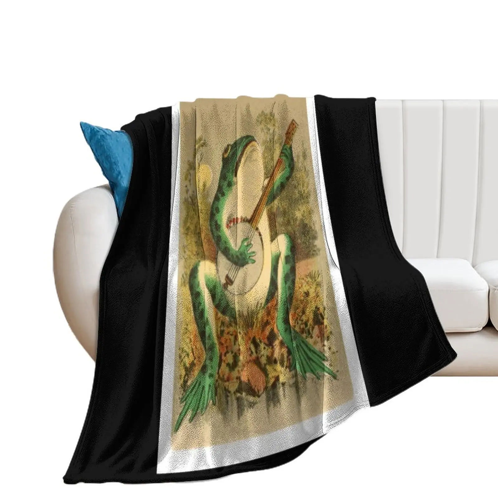 

frog with a banjo Throw Blanket Luxury Thins Blankets