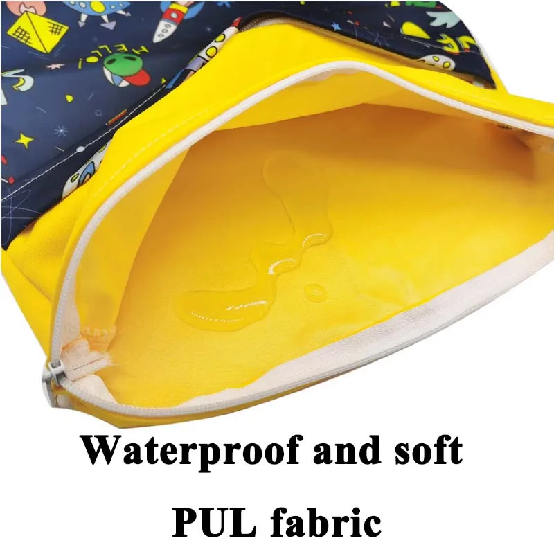 30*36cm Baby Diaper Nappy Wet Dry Bag With Two Zippered Pockets Waterproof Reusable Washable Portable Beach Pool Gym Storage Bag