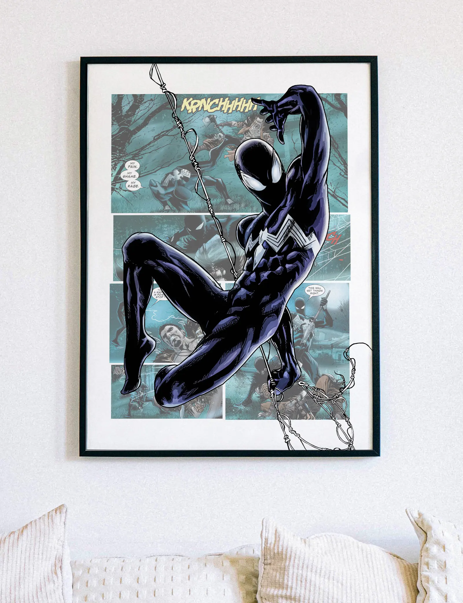 Póster de Venom Symbiote Spider-Man, Superhéroe, Arte Cómico Imprimible