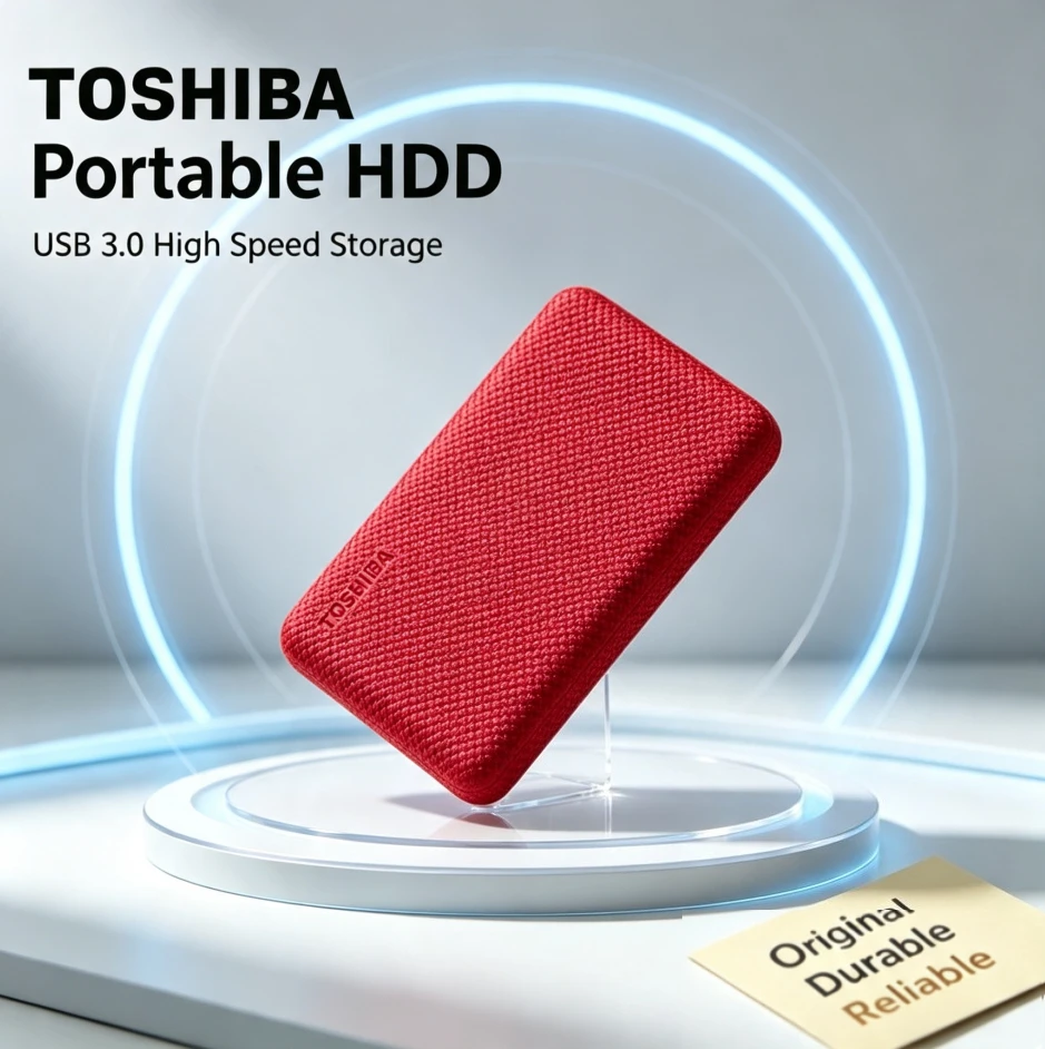 Brand+Original Toshiba V10 Red Portable External Hard Drive USB3.0 Mobile HDDStorage Disk for Laptop Desktop PC File Data Backup