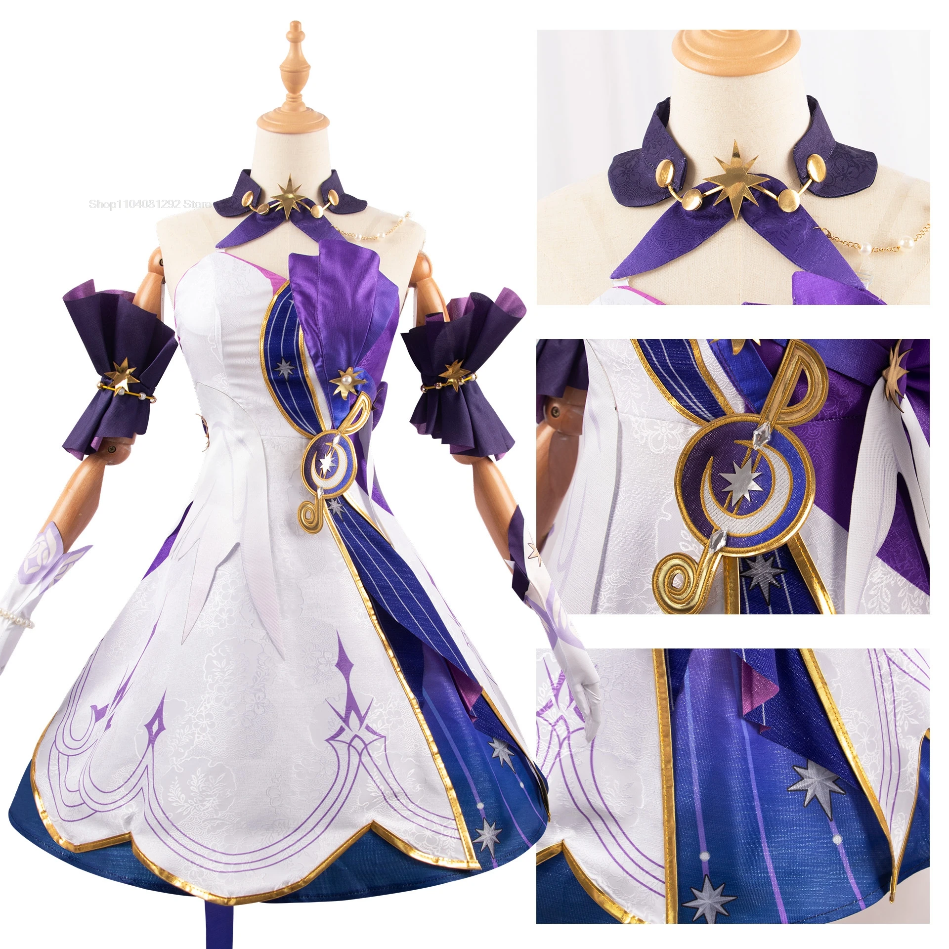 Robin Cosplay Game Honkai Star Rail Robin Cosplay Kostuum Anime 3D Print Jurken Pruik Rollenspel Uniform Volledige Set voor Vrouwen Meisjes