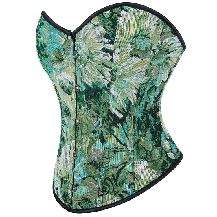 Sexy Women Bustier Overbust Floral Monet Oil Painting Corsets Tops Vintage Plus Size Korset Body Shapers Slimming Girl Costume