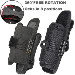 2 PCS flashlight holster Tactical Torch flashlight handheld nylon bag case 360 degrees rotatable clip flashlight cover