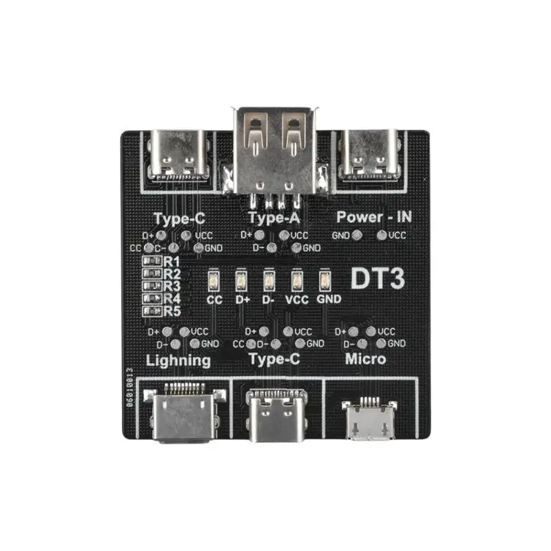 

DT3 Data Cable Anomaly Detection Board USB Cable Tester IOS Android Type-C Micro Short Circuit Switch Test Board Tool