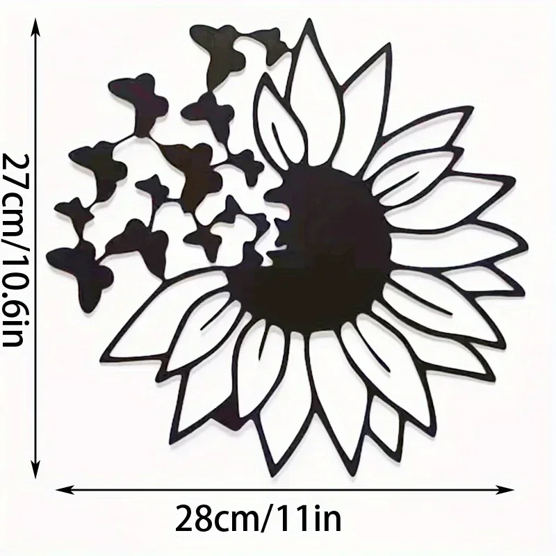 Butterfly Sunflower Home Decor Metal Wall Hanging Decoration Birthday Party Supplies Room Decor Outdoor Home Decor Modern Art