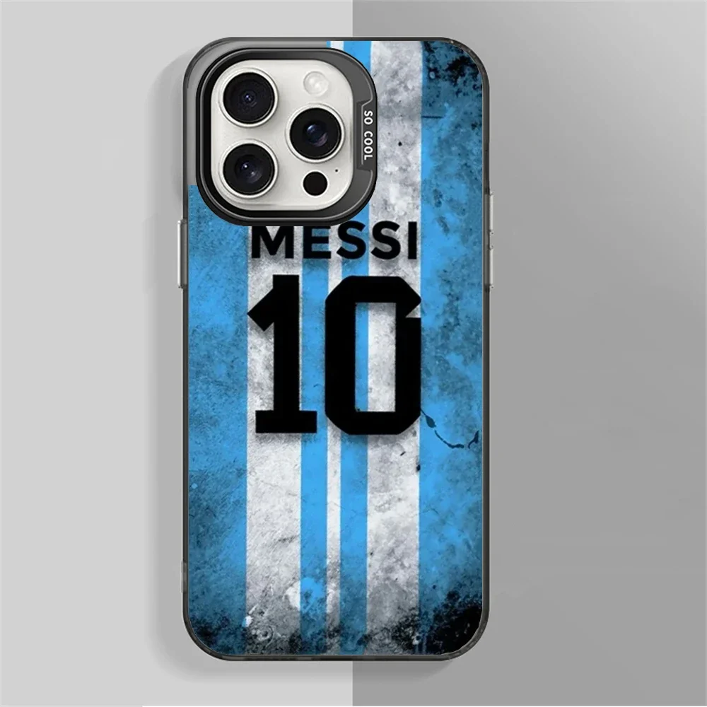 Football Superstar Messi Jersey Phone Case for iPhone 15 14 16 Plus 11 12 13 Pro Max XR Hard IMD Plastic Cover for Men Boys