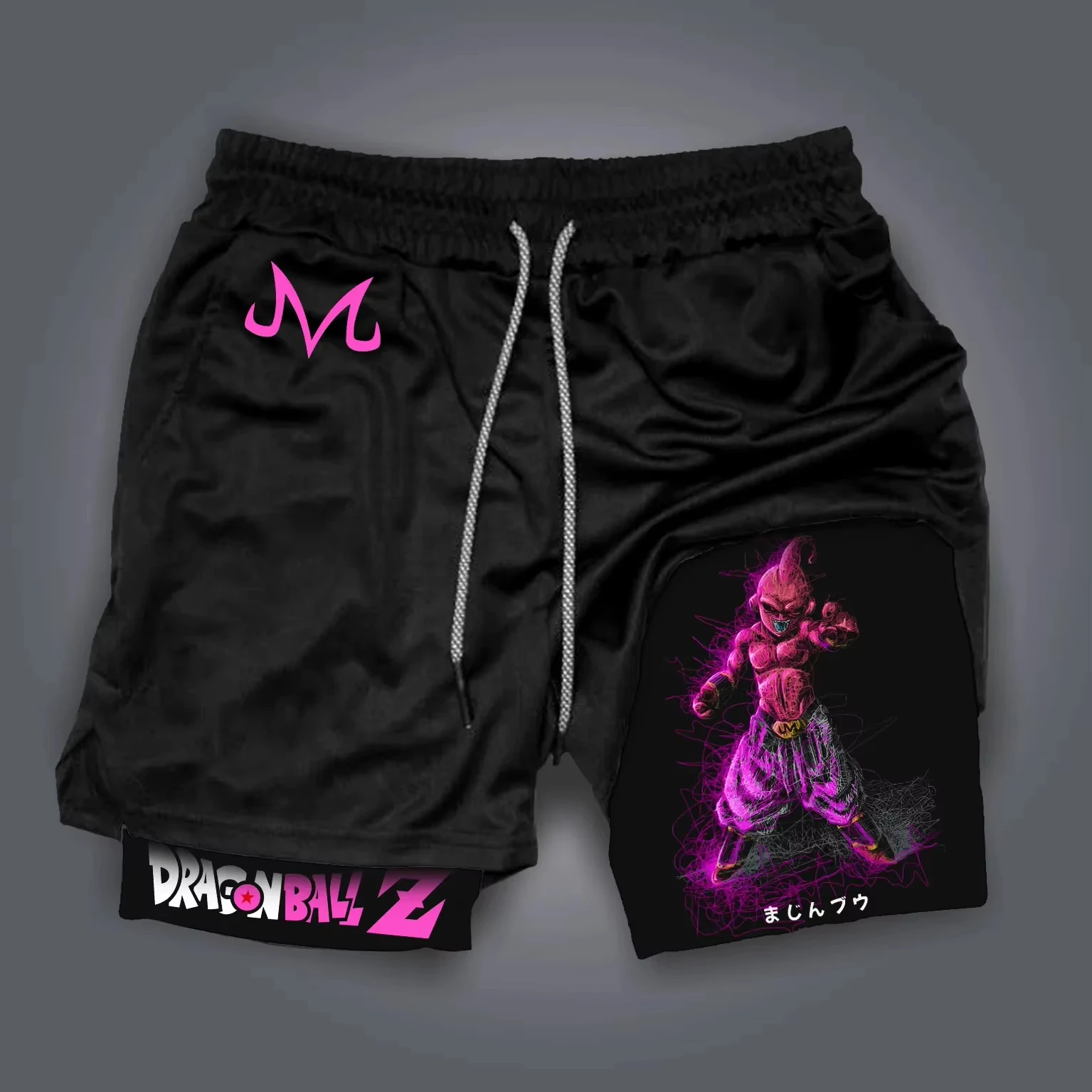 Dragon Ball GOKU bedruckte doppellagige Shorts von Bandai, lockere, atmungsaktive Sportshorts für Herren und Damen im Sommer
