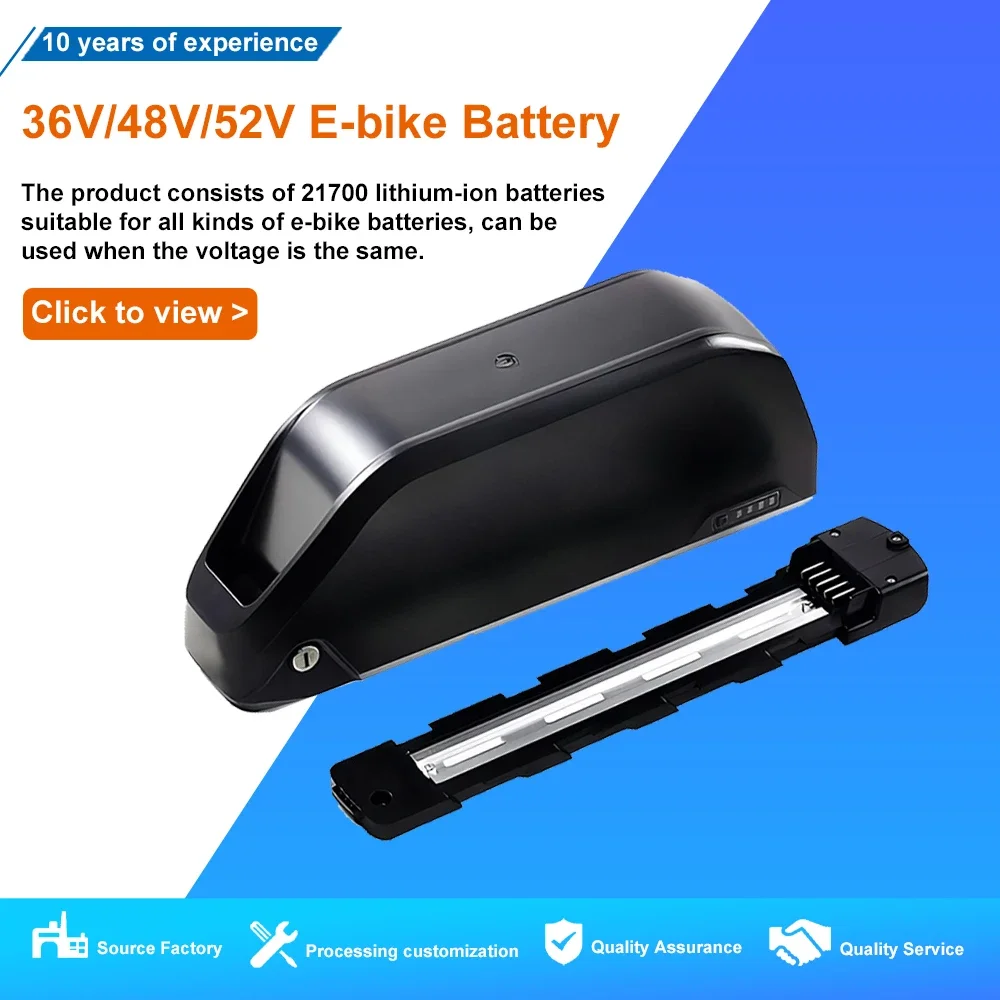 

E-Bike Battery 36V 48V 52V 20ah 25ah 30ah 35ah 40ah Electric Vehicle Bicycle Polly DP-9 Lower Tube 350W 1000W 2000W
