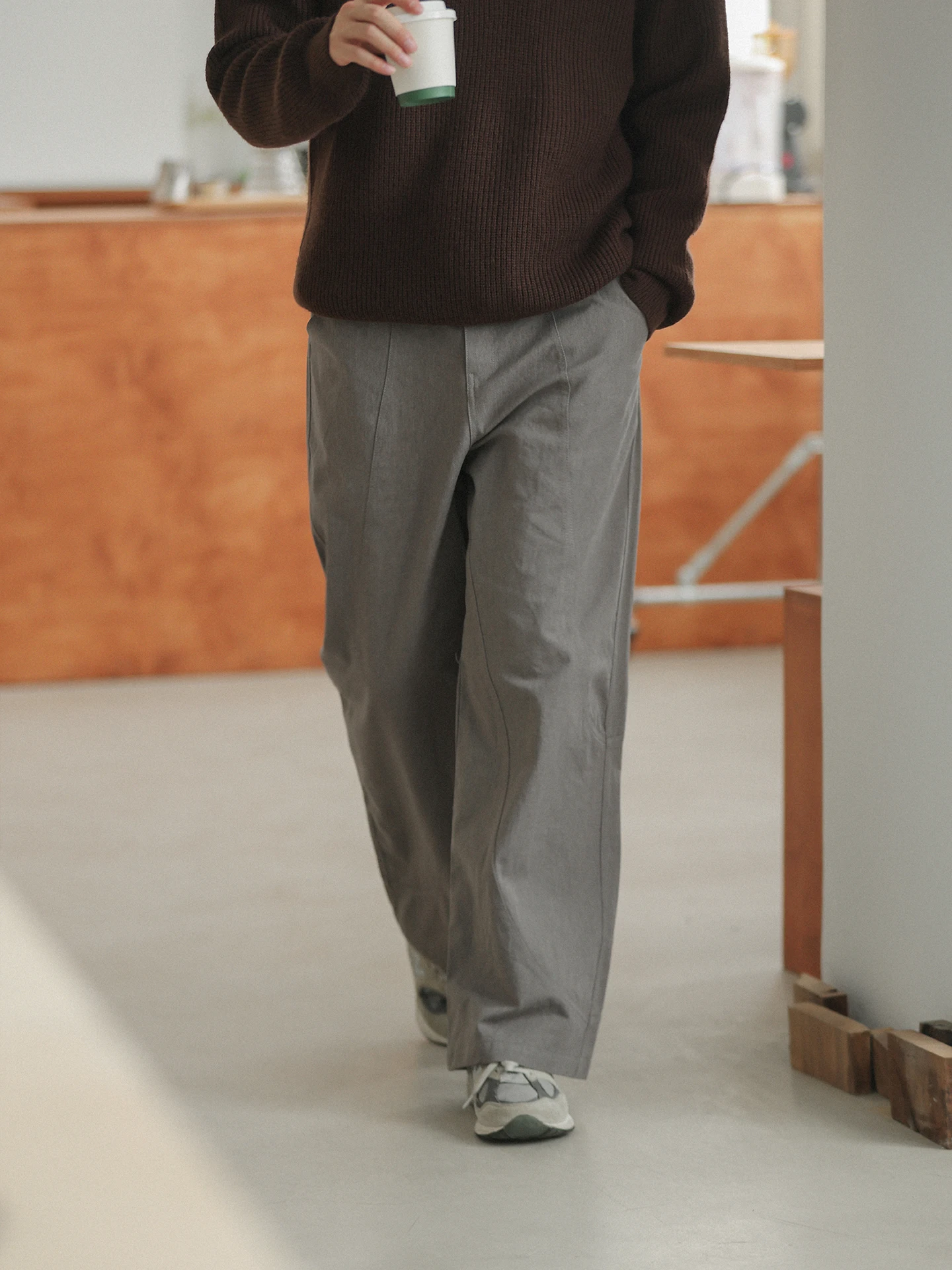 

Брюки Noears ey в винтажном стиле, прямого кроя, повседневные, весенне-осенние, свободного кроя, для поездок на работу, в японском стиле, свободные брюки