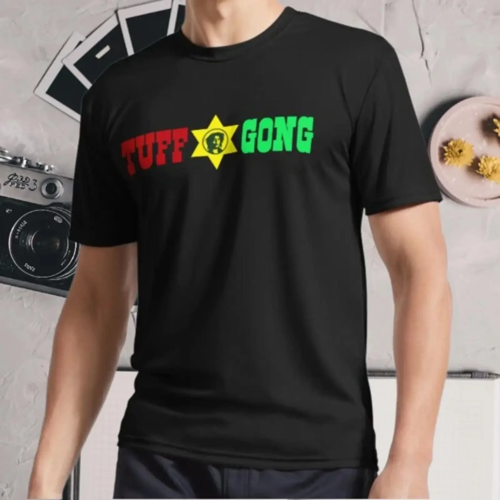 New T Shirt Gong Active Logo Funny Size S 5XL Image 1 of 3 vintage Washed Comfortable Stretched designer clothes Unisex