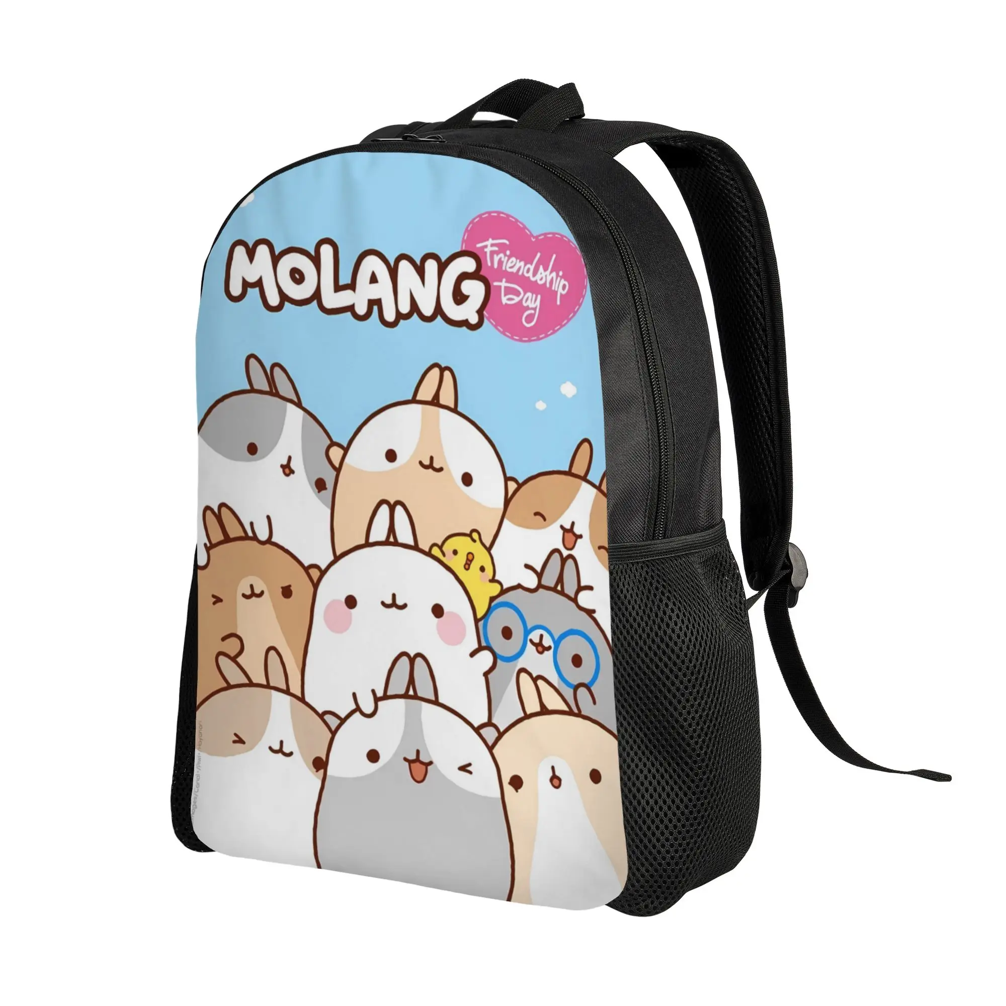 Molang Funny Cartoon Backpack  Travel Backpacks Men Kawaii High School Bags Design Large Rucksack