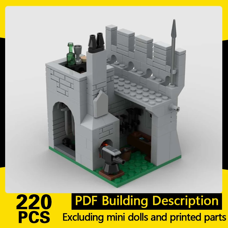 Medieval Castle Model MOC Building Bricks Castle Wall Shop Modular Technology Gifts Holiday Assemble Children Toys Suit