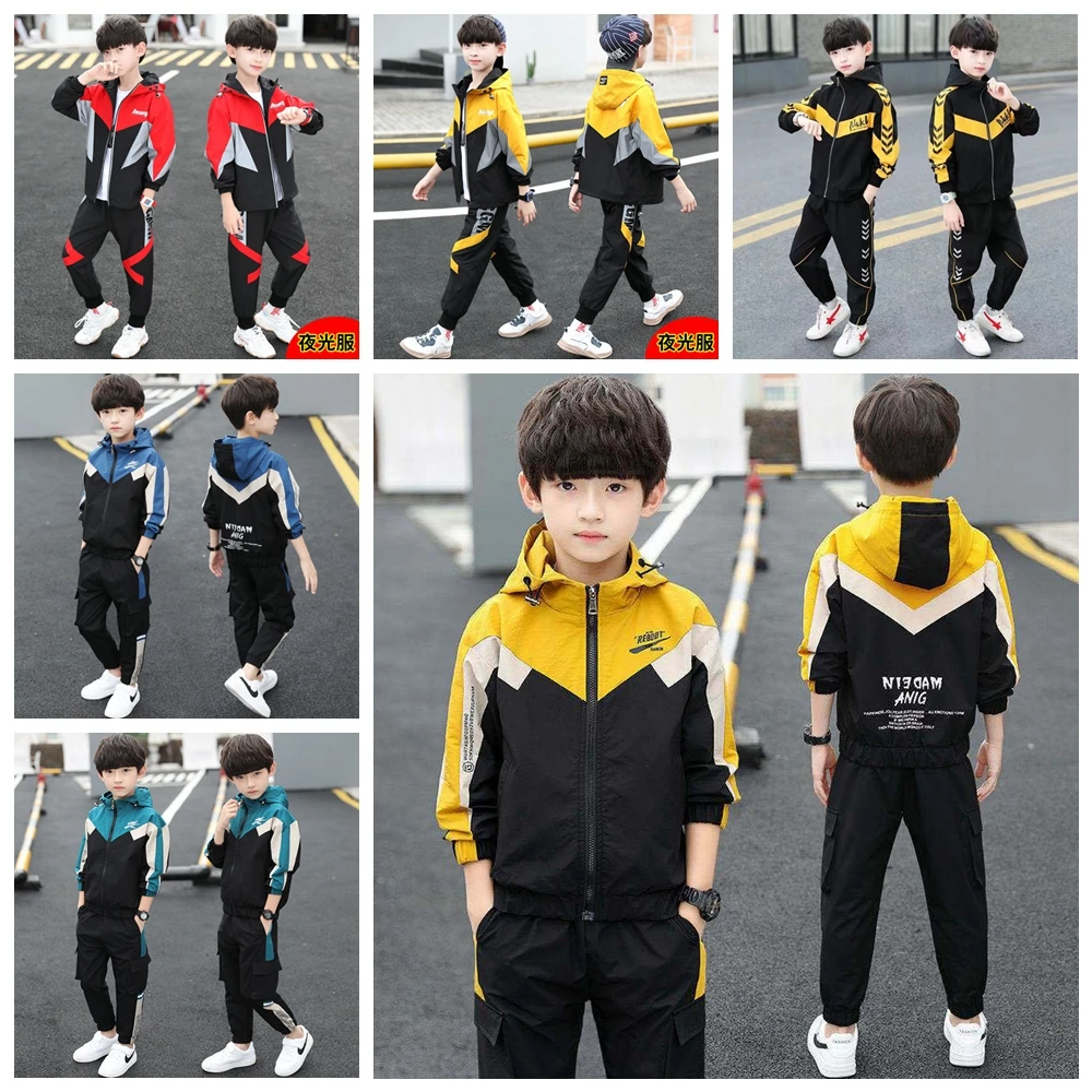 Boys Clothing Sets Spring Autumn Teenager Boy Clothes New Kids Cotton Casual Sports Suit Children Fashion Tracksuits For 5-14Y