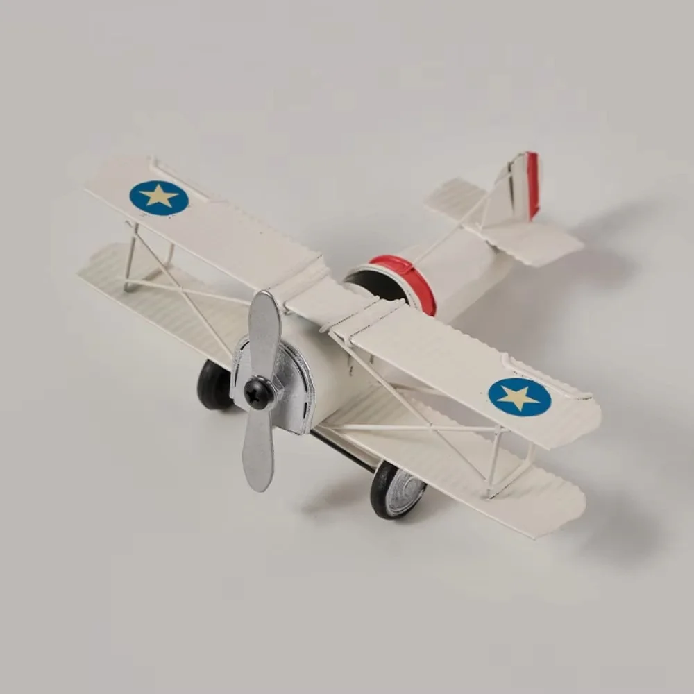 Retro Iron Vintage Airplane Model Collection Miniature Aircraft Ornaments Handicraft Delicate Metal Plane Models Photo Props