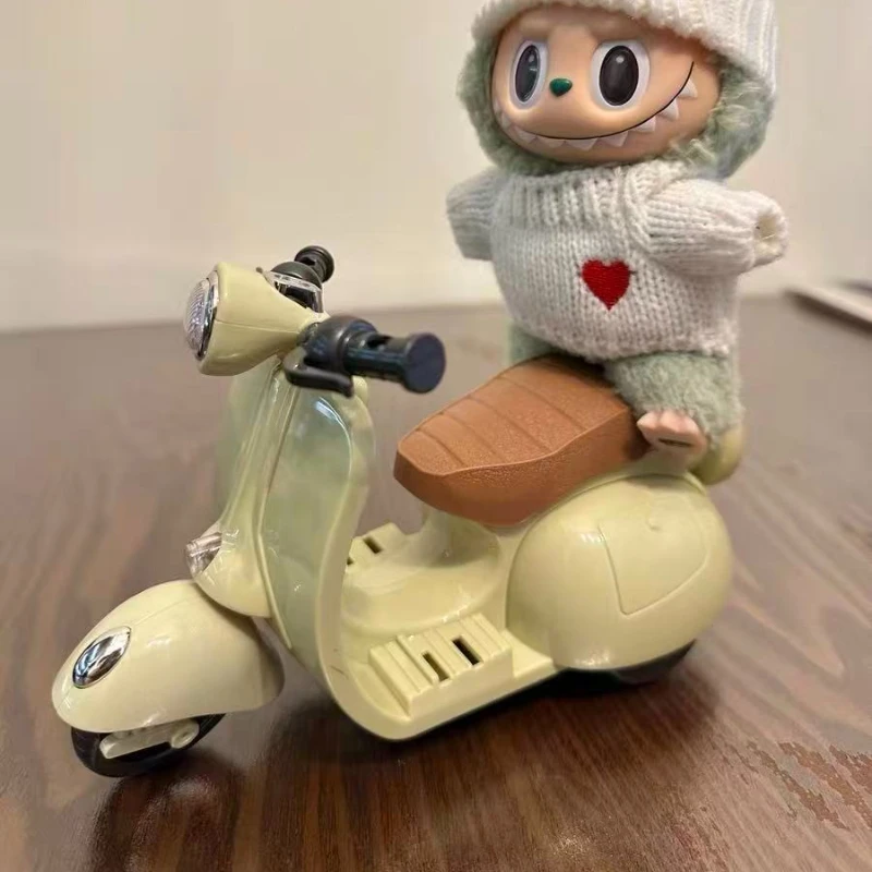 

For 17cm Labubu V1 V2 Doll Trendy 360 Degree Rotating Motorcycle Toy 3D Mountain Bike Model Keyring for Bag Pendant