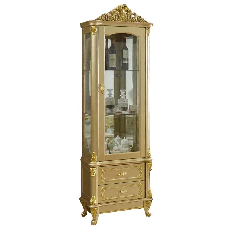 

European wine cabinet living room TV cabinet background wall decorative cabinet single double door champagne gold