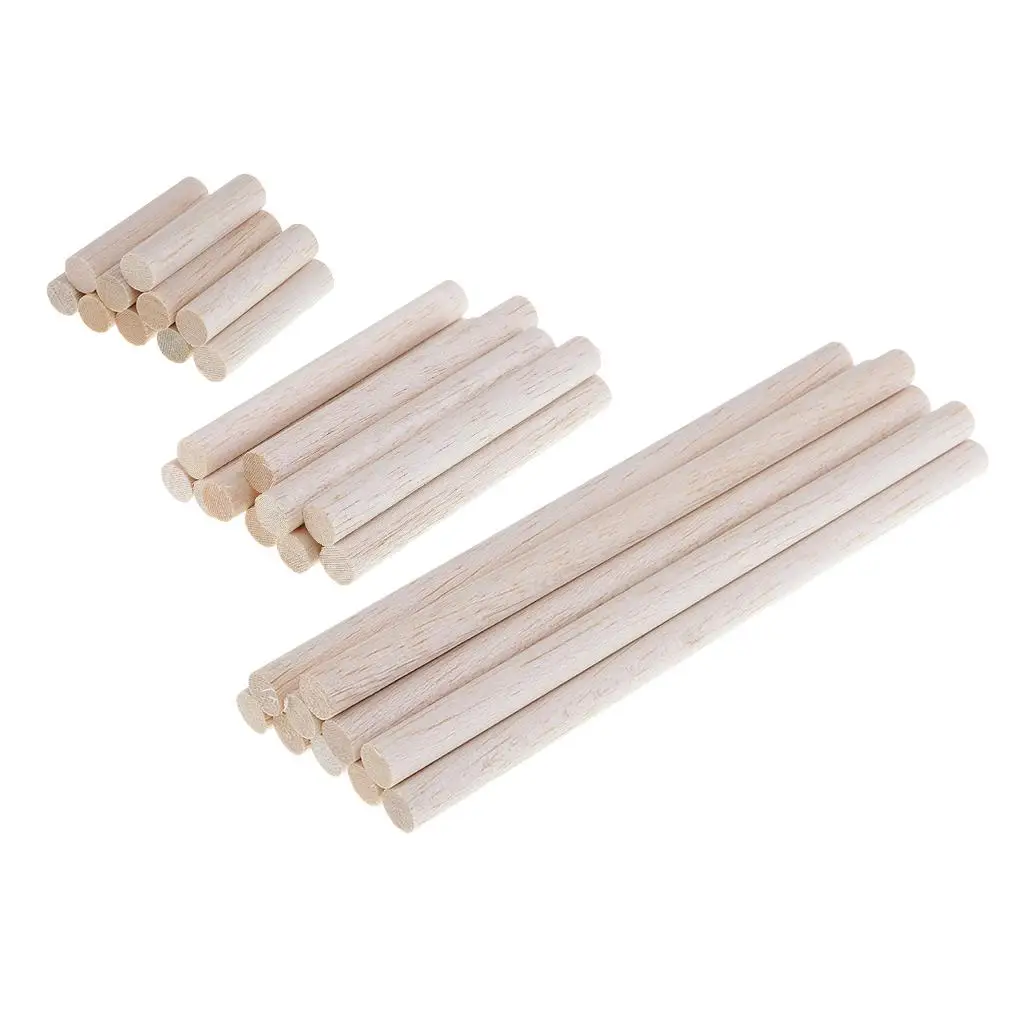 10 Pieces Unfinished Round Stick for The Supply of Carpentry Crafts 50/100/200