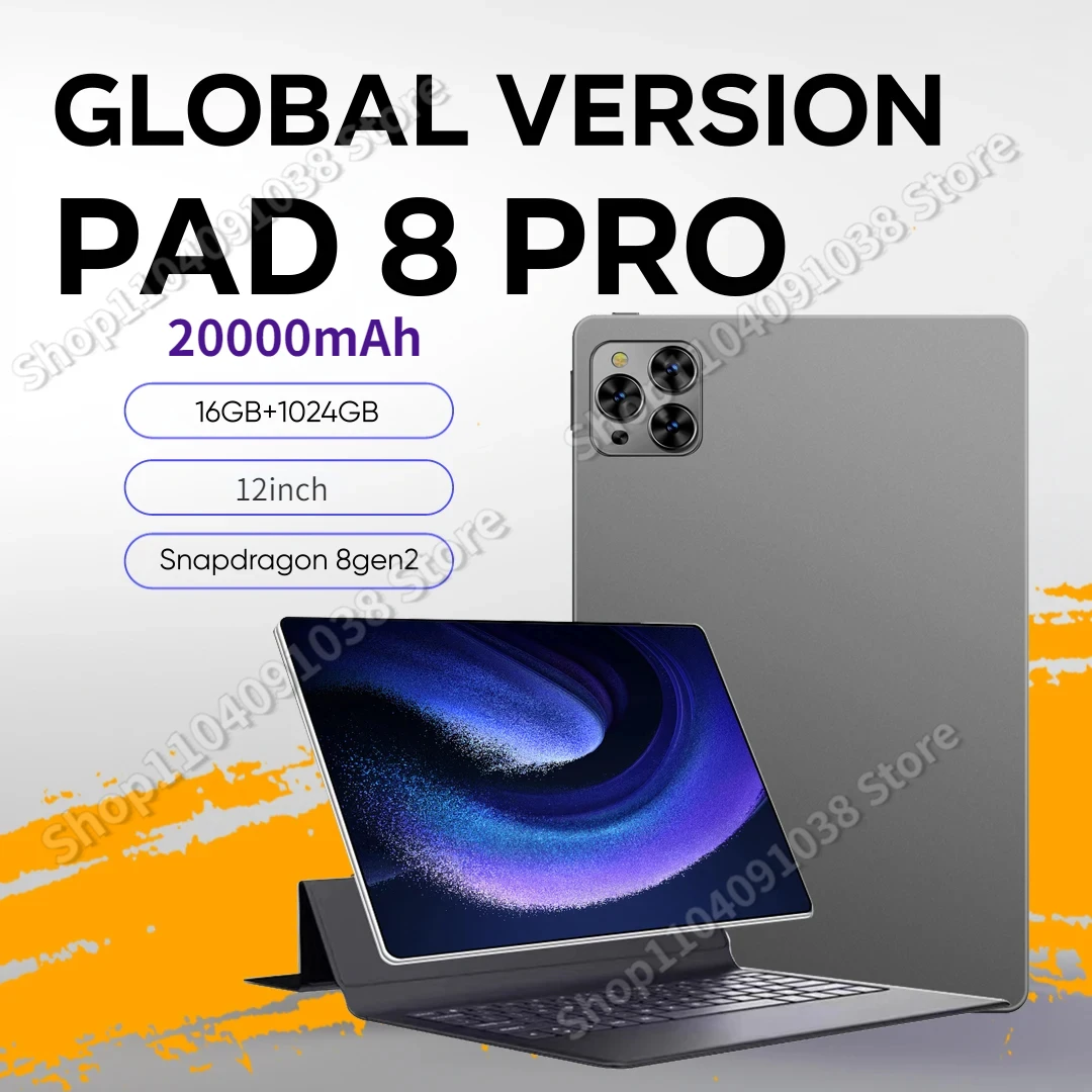 

New Tablet Pad 8 Pro Android 1.0 20000mAh Globale versione 16GB+1TB 12inch Qualcomm Snapdragon 8 Gen2 10 Core Android Tablet PC