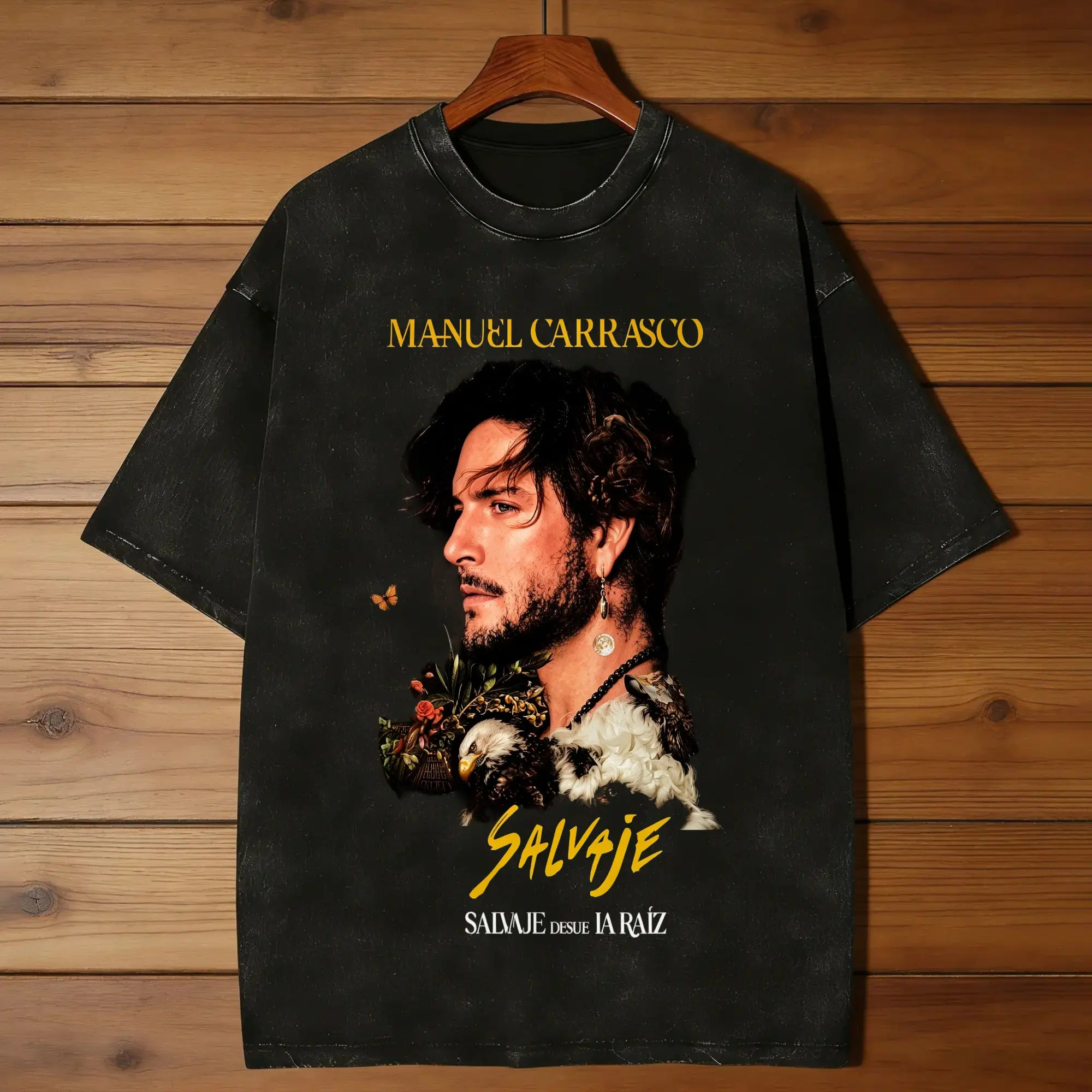 Camiseta Manuel Carrasco Sevilla Salvaje para hombre, camisetas Vintage 100% de algodón, camisetas con cuello redondo, ropa de manga corta de talla grande