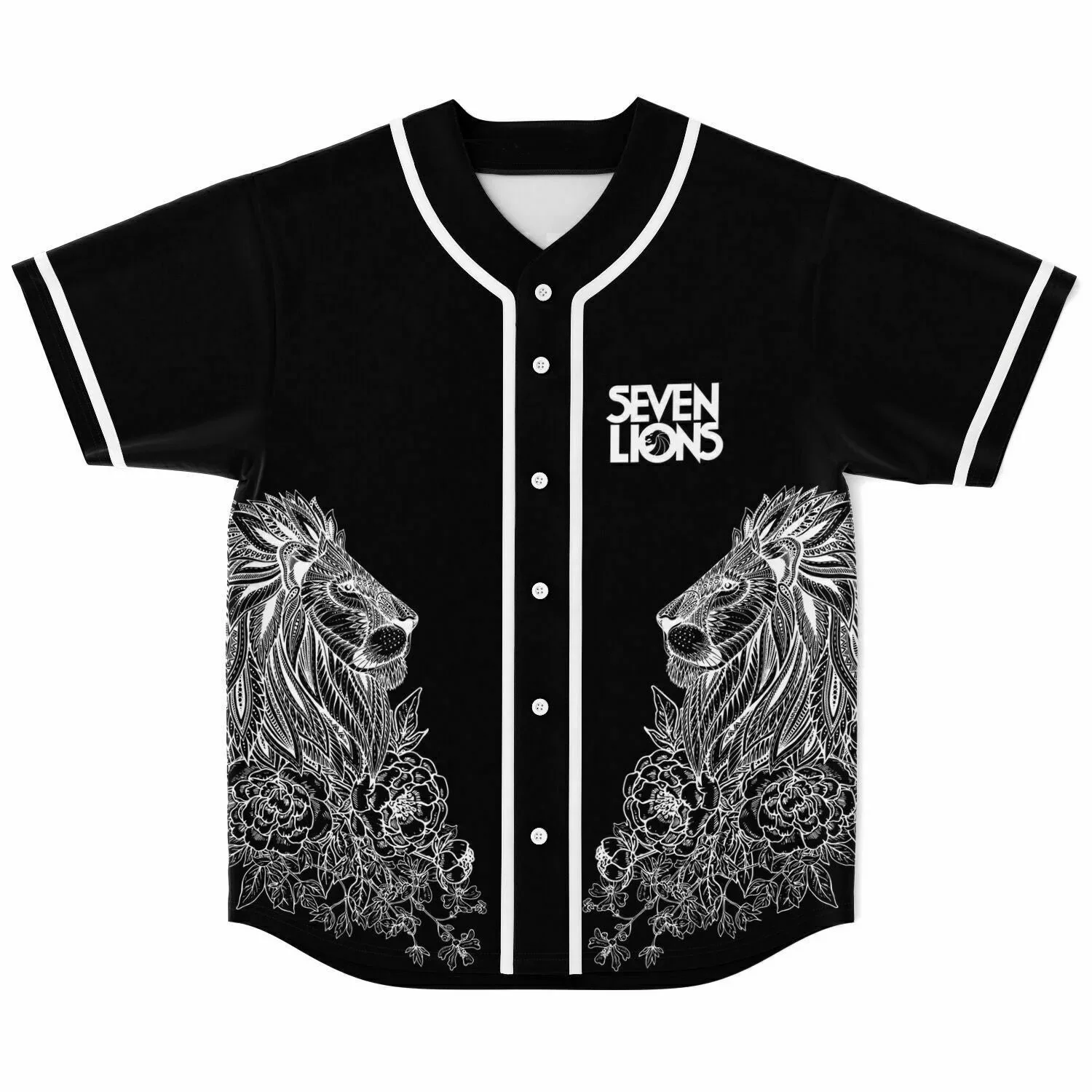 

Seven lions Baseball Jersey Harajuku Thin button Baseball Uniform Funny Baseball Jersey Fro EDM