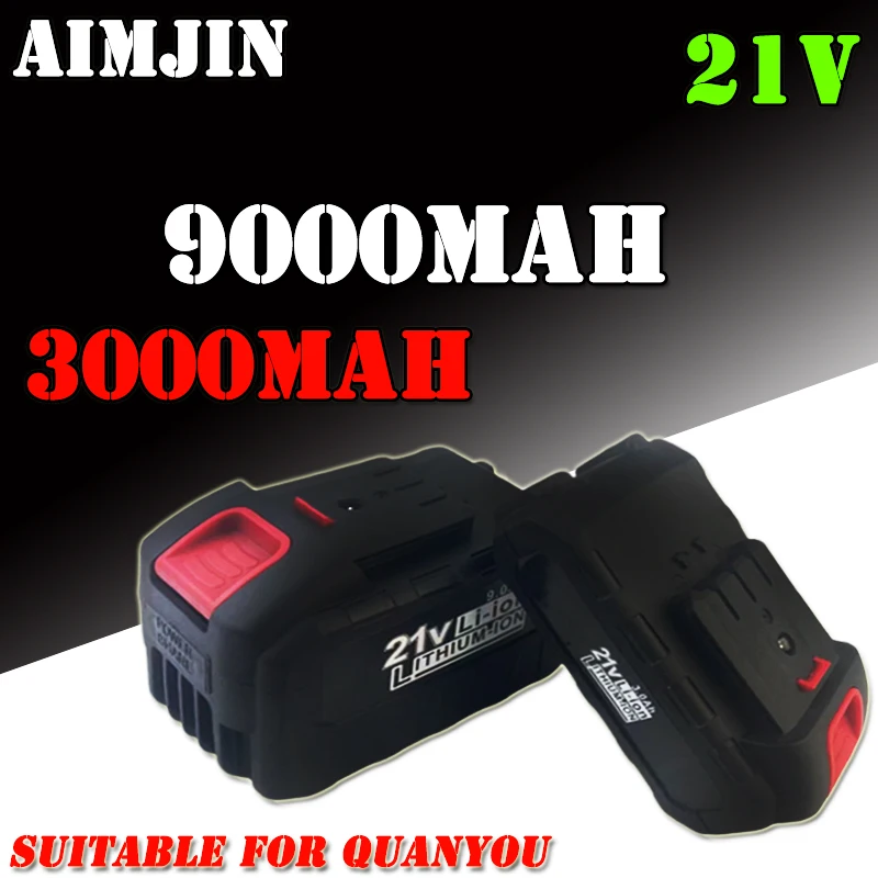 21V Rechargeable Battery 3000/9000mAh Lithium Ion Battery For compatible Makita QuanYou Electric Power Tool Battery EU Plug